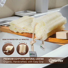 Waritex lufa egipcia natural cubre más superficie para exfoliación eficiente
