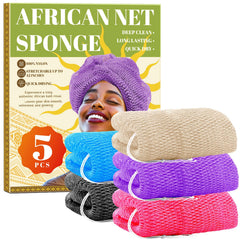 Warmify esponja africana de malla con nudos para exfoliación profunda y suave.