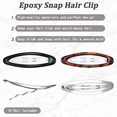 Waydress prendedor pelo oval epoxi antideslizante, cómodo para uso diario.