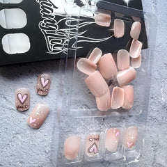 Uñas pegables WBRRFJJ con acabado brillante de acrílico.