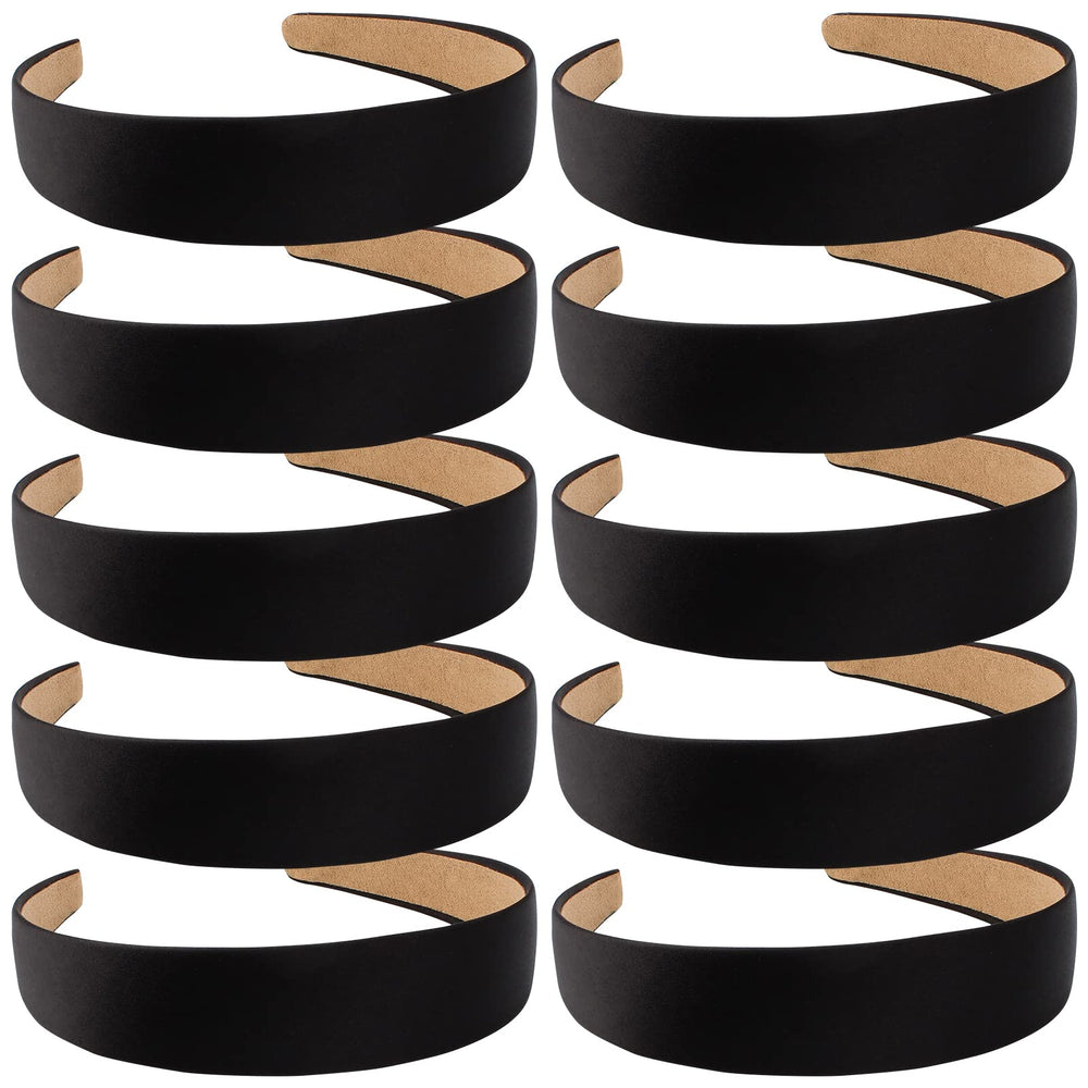 Wecoe bandas satinadas negras anchas, deslizamiento cero para peinados duraderos.