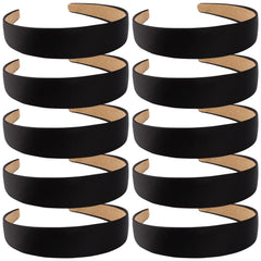 Wecoe bandas satinadas negras anchas, deslizamiento cero para peinados duraderos.