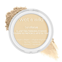 wet n wild bare focus polvo-clarificante-mate, acabado mate suave para uso diario.