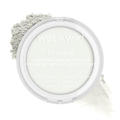 wet n wild Bare Focus Polvo Translúcido aplicado con brocha para acabado suave.