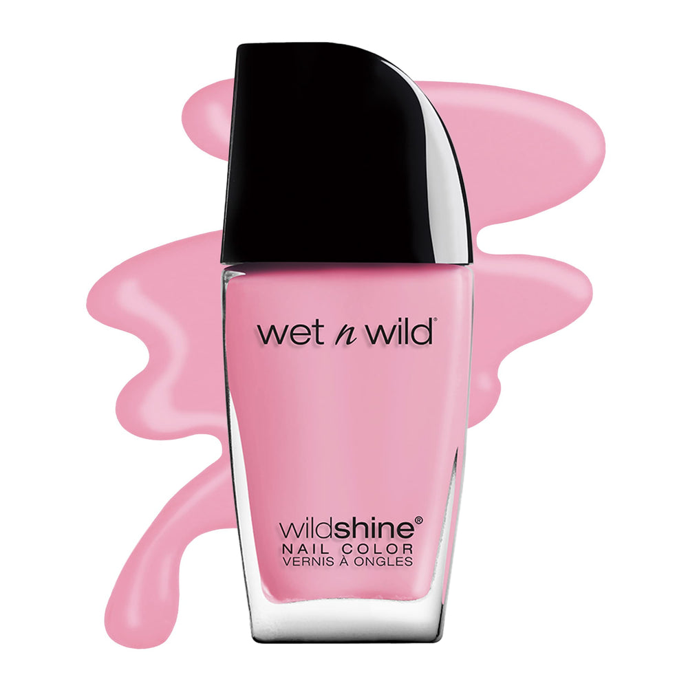 wet n wild Tickled Pink: botella de esmalte con acabado brillante para uñas.