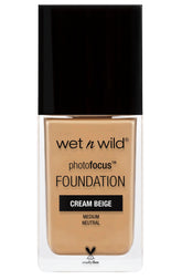 wet n wild Photo Focus: base mate crema beige, acabado suave y uniforme.