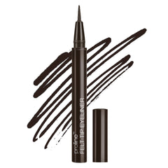 Delineador Proline de wet n wild punta felt marrón oscuro para trazos suaves.