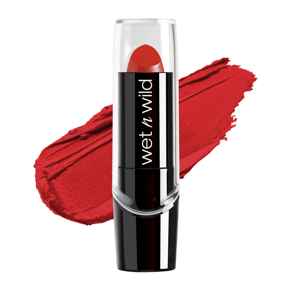 wet n wild Silk Finish Lipstick Cherry Frost con color intenso y acabado sedoso para labios.