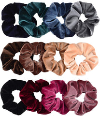 Whaline gomas de cabello de terciopelo en pack 12 para fijación suave sin tirar