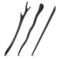 Willbond palillos para pelo de ébano primer plano con borde suave para moños firmes