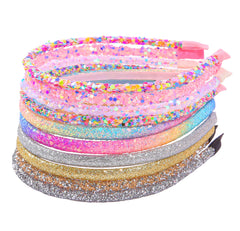 Diadema WJYX BOWS con brillo arcoíris, ideal para fiestas y sesiones fotográficas.