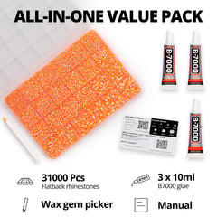 Worthofbest Cristales resina naranja flatback, 14 facetas para brillo notable