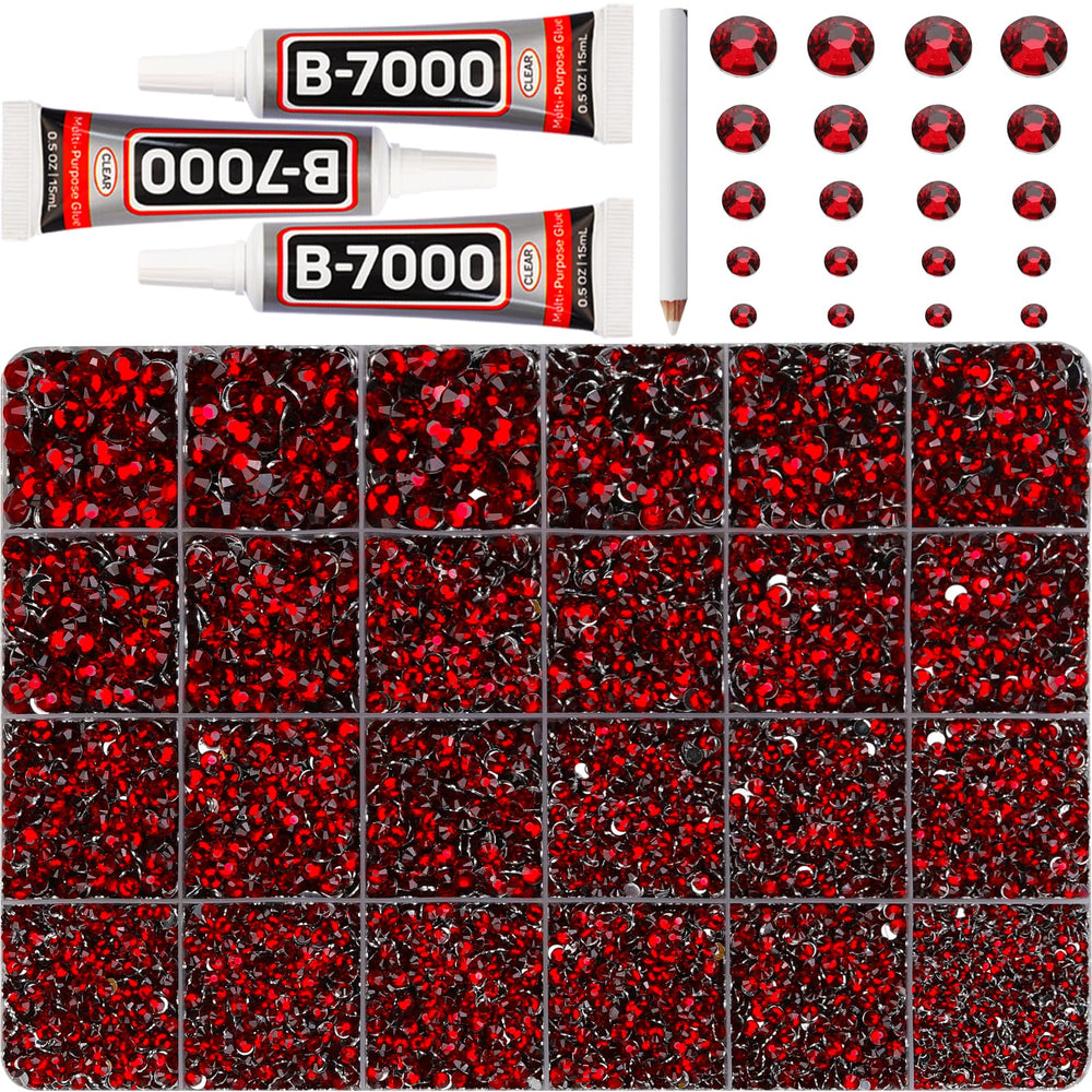 Worthofbest piedras burgundia 2mm, colección lista para decorar joyería y manualidades