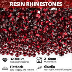 Worthofbest piedras burgundia 3mm, brillos intensos para calzado, prendas y accesorios
