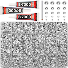 Worthofbest piedras de strass cristalinas plateadas de 32000 piezas para decorar prendas y accesorios.