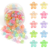 Clips mini flor coloridos de WOVOWOVO en caja redonda para peinados.