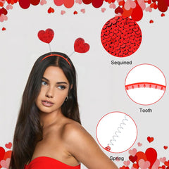 Diadema WOVOWOVO con corazón rojo para Halloween y brillo festivo