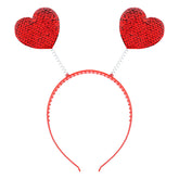 Diadema WOVOWOVO con corazón rojo de lentejuelas para fiestas