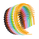 Diadema plástica WOVOWOVO con dientes rosa brillante, evita deslizamientos durante el peinado diario.
