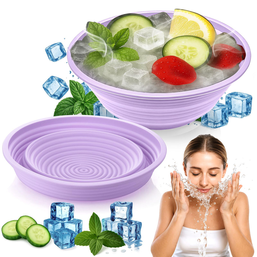 Cuenco facial para hielo XANGNIER, diseño plegable para viaje y ahorro de espacio.