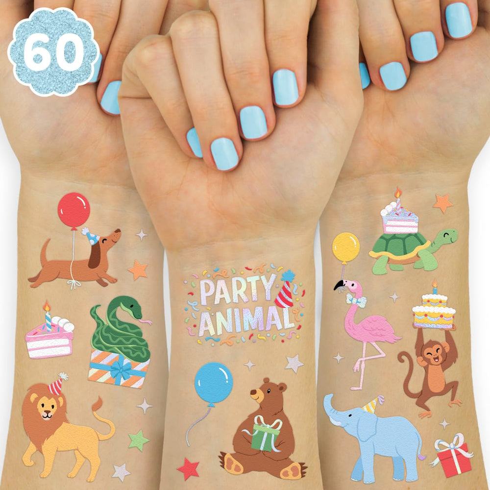 Tatuajes temporales XO Fetti para fiesta con acabado metalizado