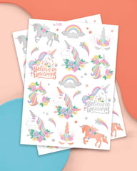 Tatuajes XO Fetti Unicornio: diseños dibujados a mano para decorar tu celebración.