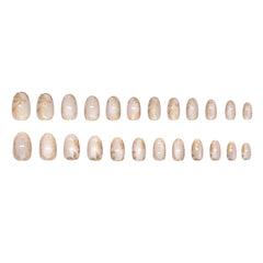 XZMeiLun uñas acrílicas ligeras doradas con acabado tridimensional para ocasiones.