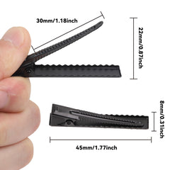 Pinza YAKA alligator negro, vista lateral para peinados estables
