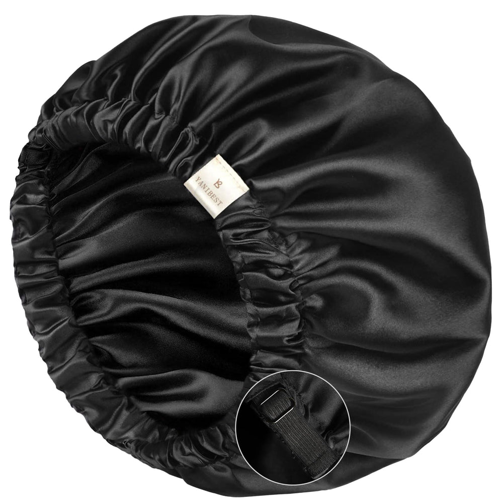 Gorro Yanibest de satén, vista frontal, cómodo para dormir sin irritar el cuero cabelludo.