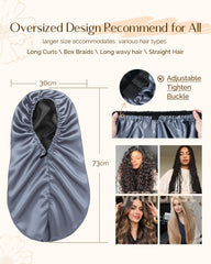 Gorro satinado YANIBEST para cabello rizado, cobertura completa