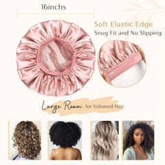 Gorro de seda Yanibest para cabello rizado mantiene brillo y flexibilidad.