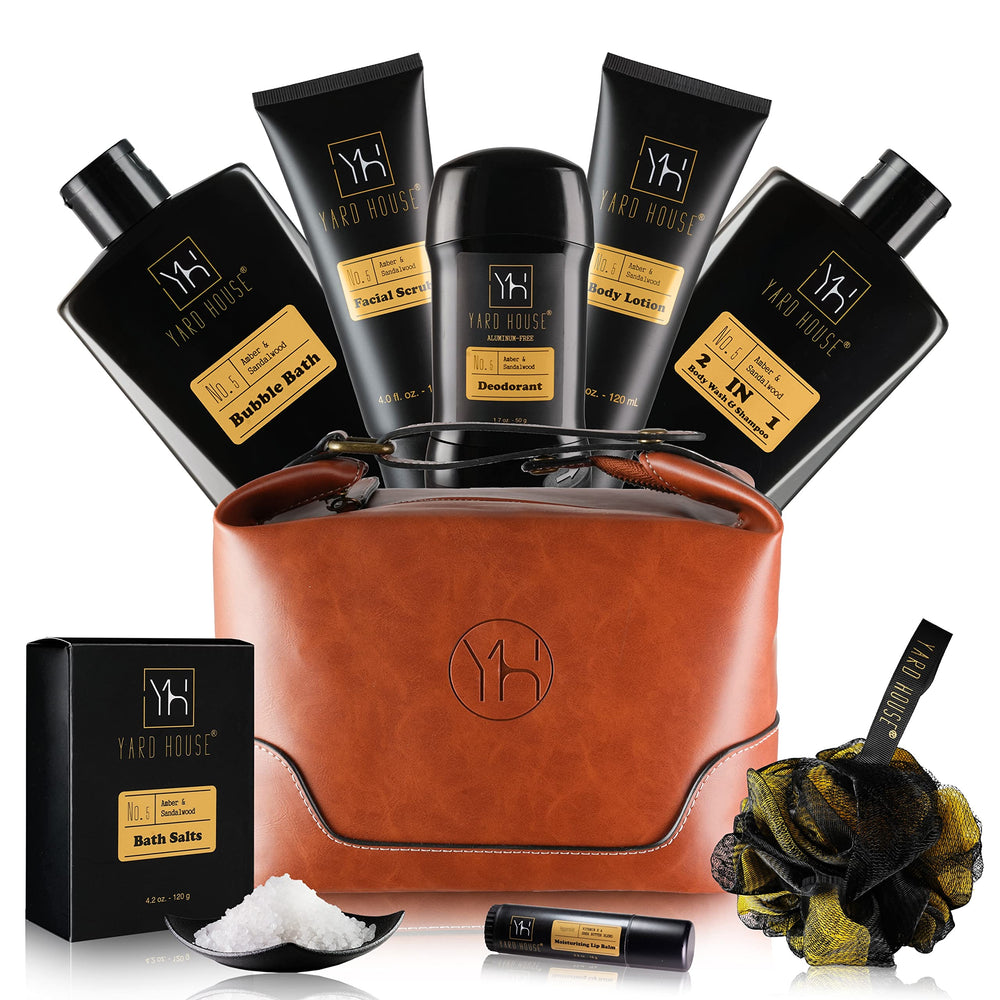 Kit Yard House para hombre: crema corporal Sandalo Amber para piel suave.