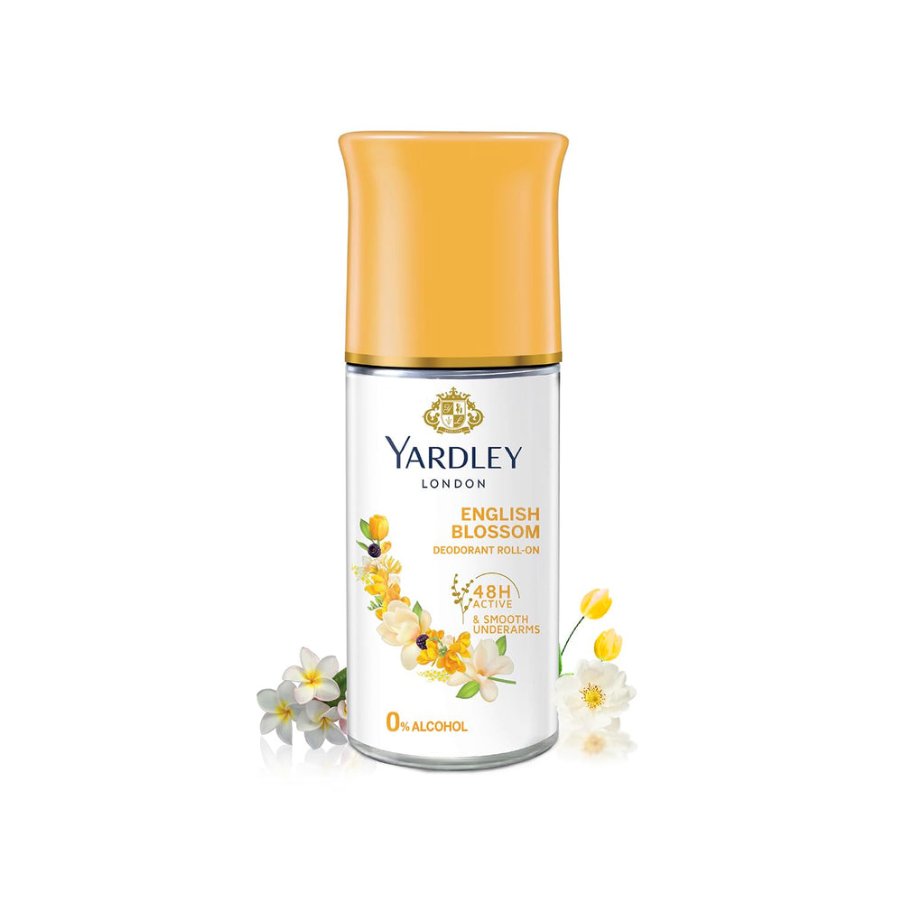 Yardley London English Blossom desodorante rodillo en botella para uso diario y protección.