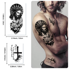Yazhiji 77 hojas tatuaje cristiano ángel detallado para sesiones de fotografía