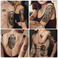 Yazhiji 77 hojas tatuaje cristiano manos en oración para el antebrazo