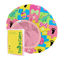 Years calm cap infantil con estampado dino, ideal para hacer el baño más divertido.