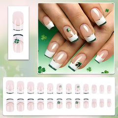 Yefiuo uñas postizas San Patricio Frances blanco, elegante para eventos.