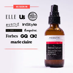 YEOUTH Sérum retinol frasco con gotero, primer plano para uso diario.