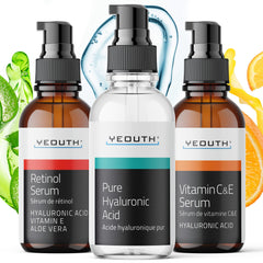 YEOUTH Retinol para rostro en botella; promueve una apariencia más suave y uniforme.