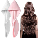 Toalla turbante YFONG de microfibra para secado rápido y anti frizz.