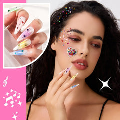 Gemas para uñas y cara de YGDZ en 12 colores vibrantes para looks creativos