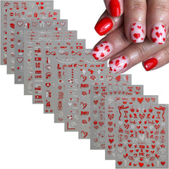 YNITSED corazones y labios en uñas para un look romántico.