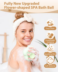 Bola exfoliante 2 en 1 YUMMIS con malla para exfoliar y suavizar la piel