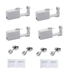 YWDKJGS kit de piercing con aretes de 4 mm en plata, todo lo necesario para empezar.