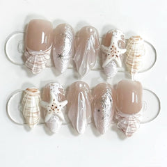 Uñas ZASKHLD adhesivas conchas 3D para estilo veraniego