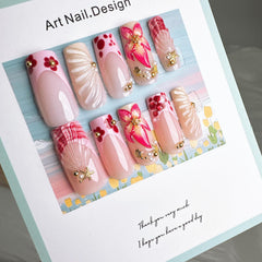 Uñas ZASKHLD con diseño de concha para estilo playa
