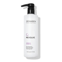 zenagen revolve champú para mujer: botella visible, promueve cabello con aspecto más lleno.