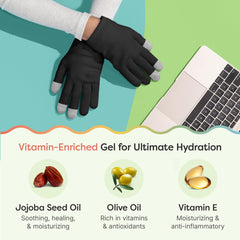 Guantes ZenToes con aceite de oliva, interior nutritivo y suave.