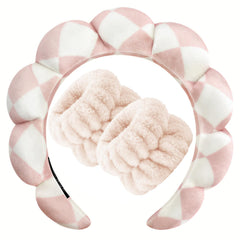 Zkptops cinta para la cabeza spa: mantiene el cabello recogido durante el lavado facial.