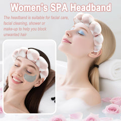 Zkptops cinta cabeza terciopelo spa: suave y cómoda, evita que el cabello interfiera durante la limpieza.